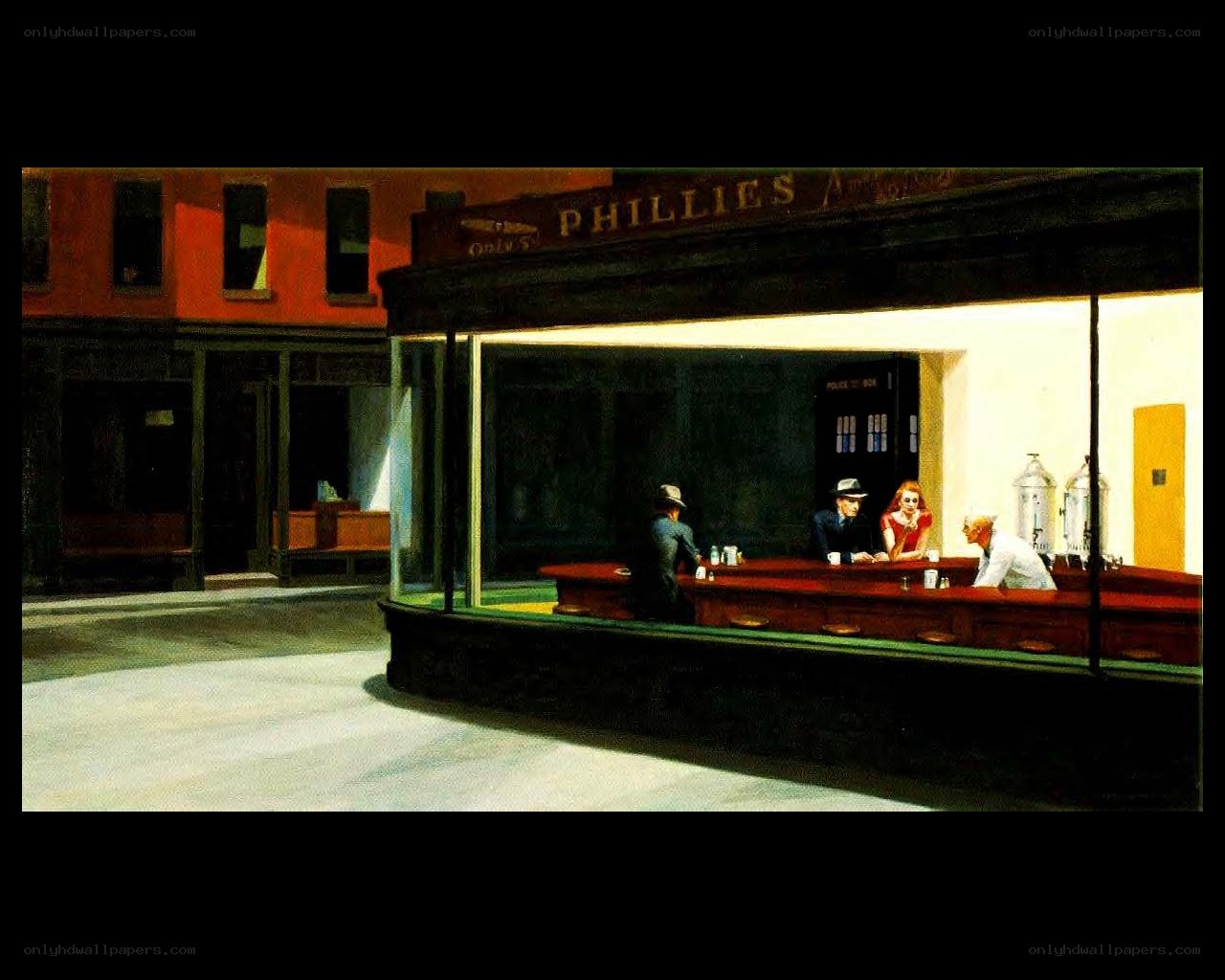 Nighthawks at a diner