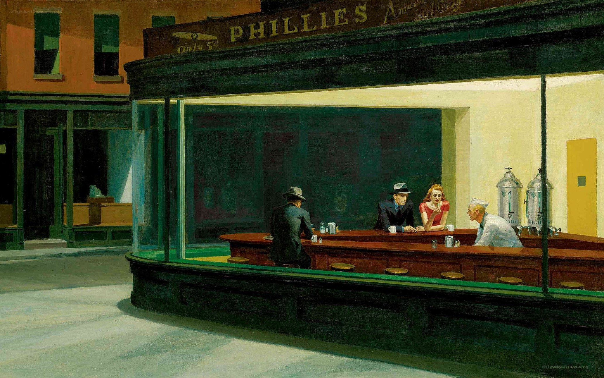 Nighthawks at a diner