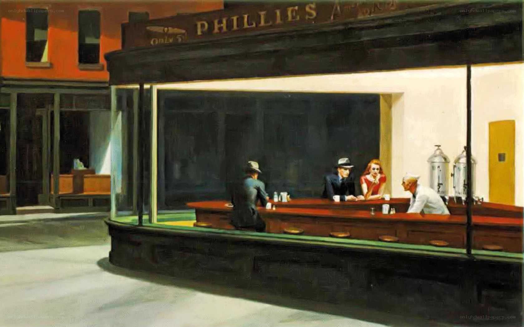 Nighthawks at a diner