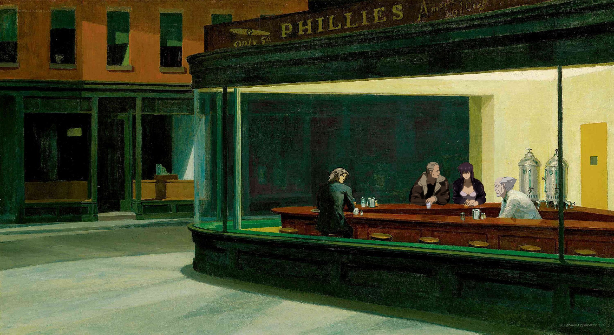 Nighthawks in a diner