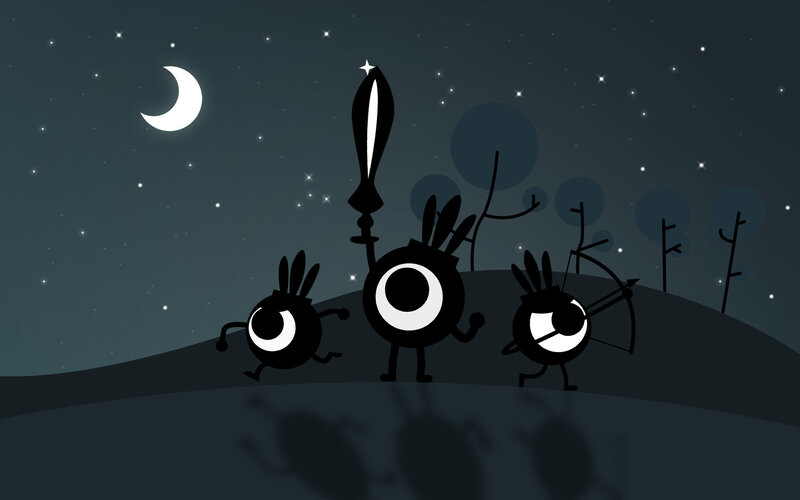 Nighttime adventure with creatures