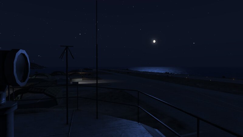 nighttime airport view