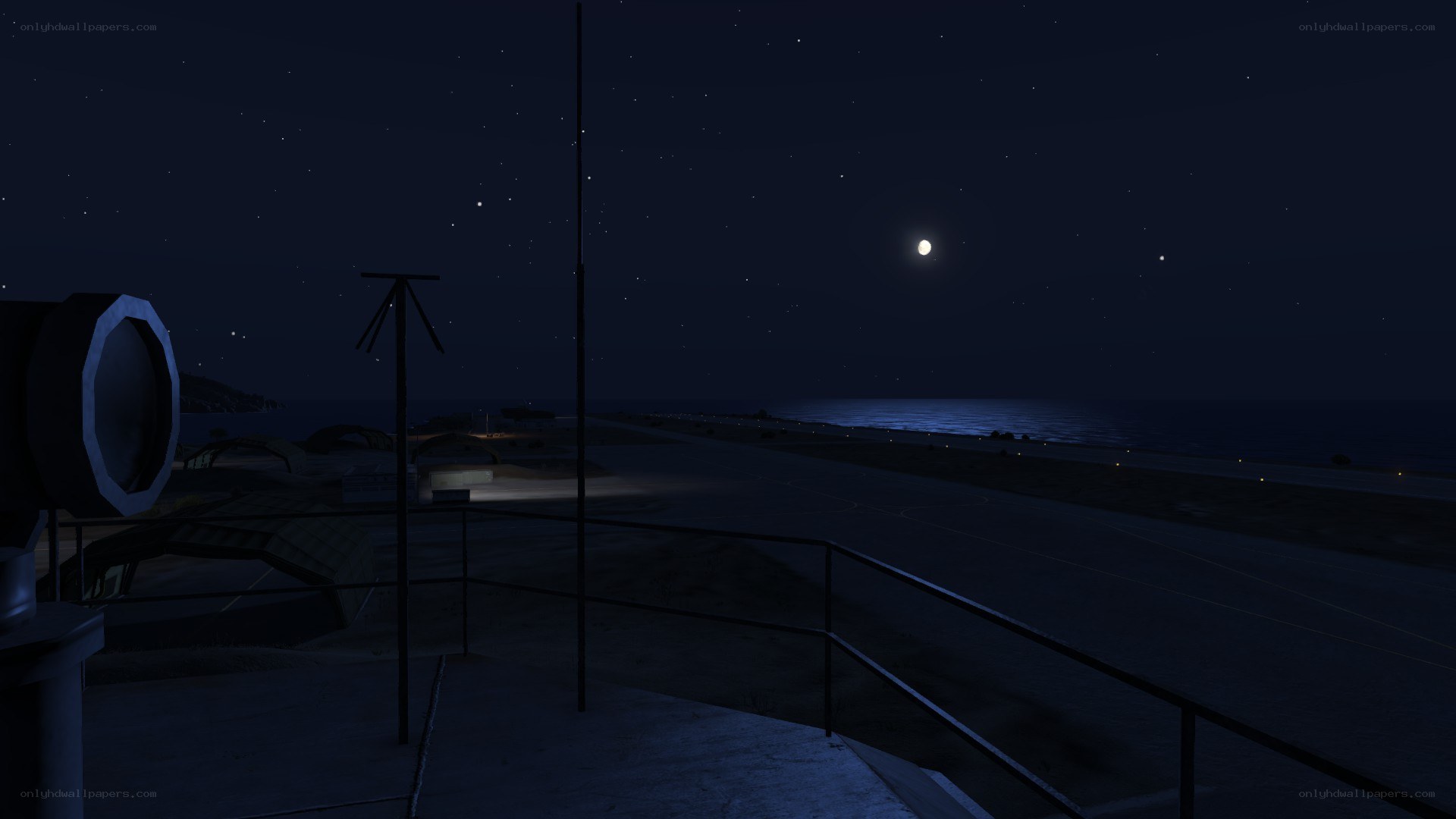 nighttime airport view