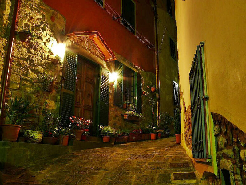 nighttime alley in an old town