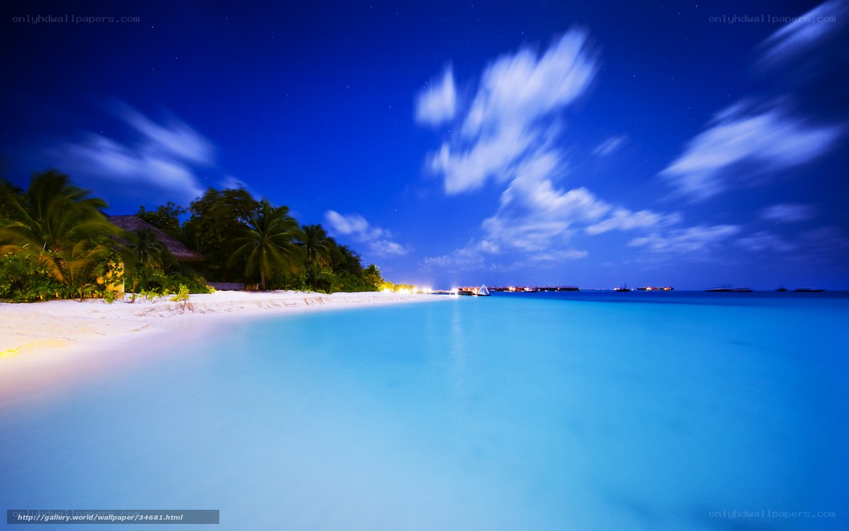 nighttime beach at maldives