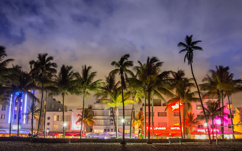 Nighttime Beach Hotels
