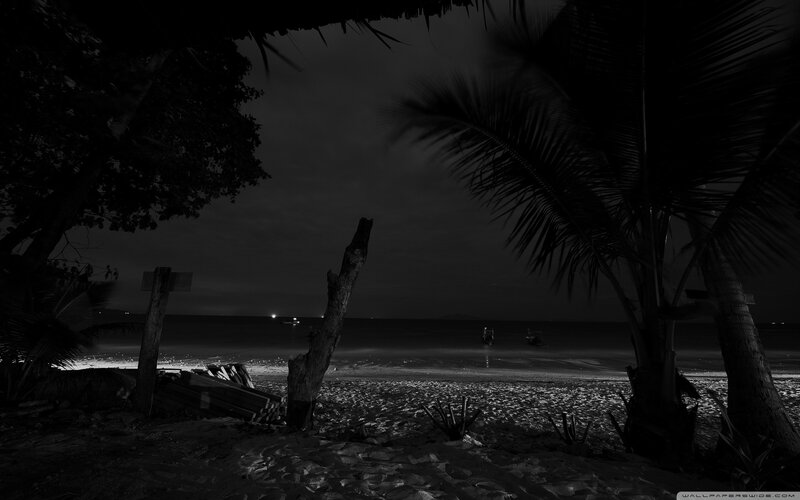 Nighttime Beach Scene — Black