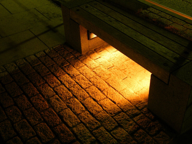 Nighttime bench lighting