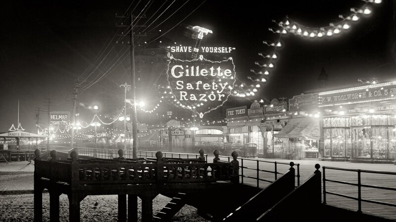 Nighttime Boardwalk Scene