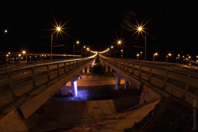 Nighttime Bridge View — Black