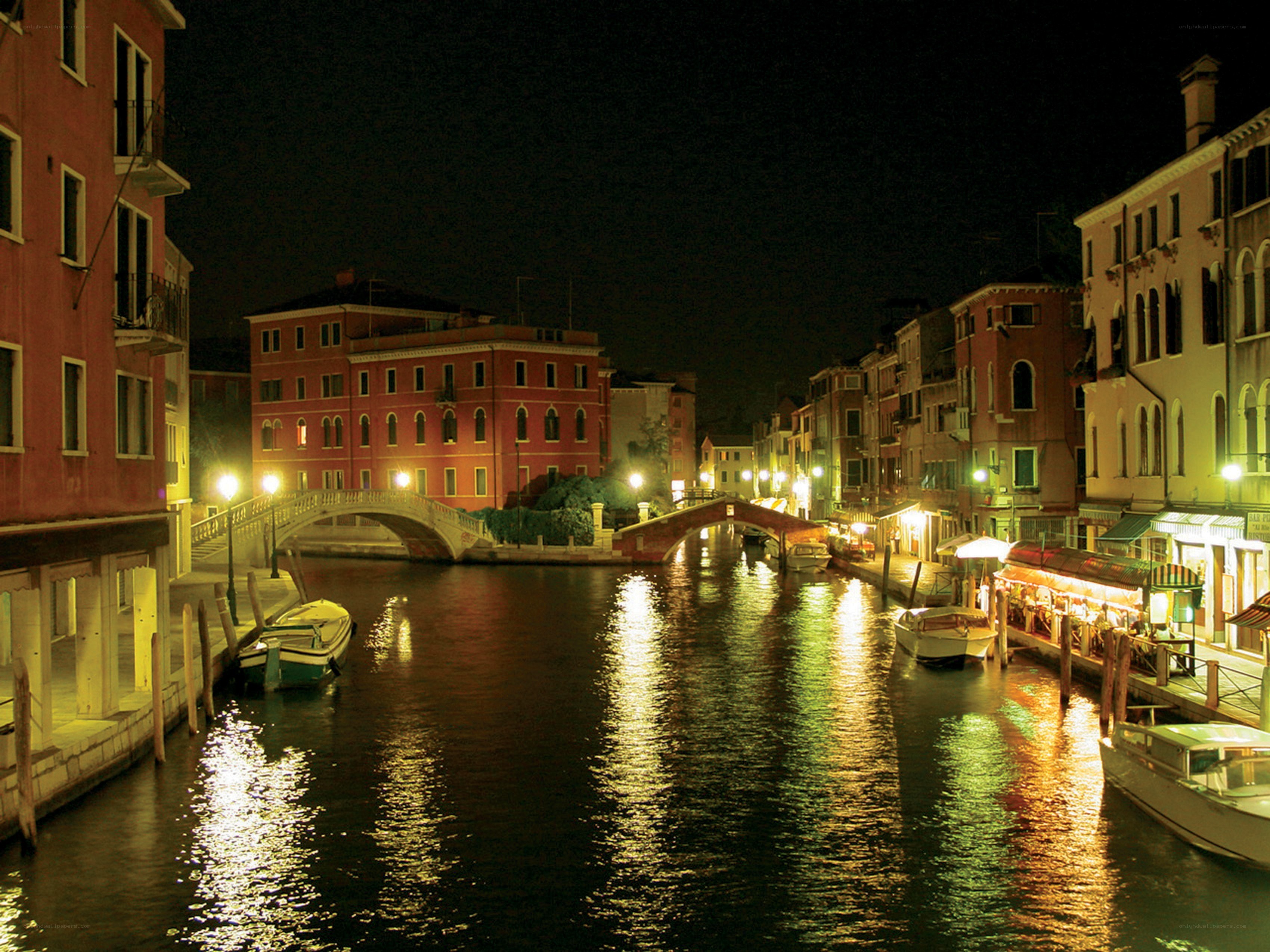 nighttime canal in venice