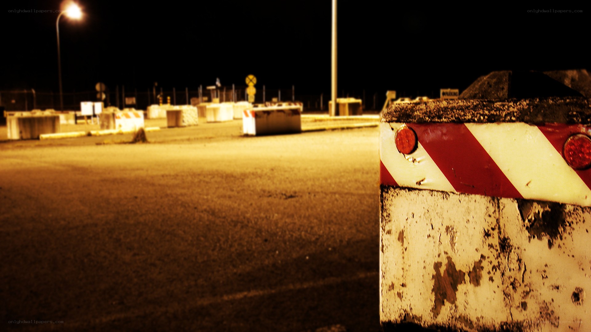 Nighttime checkpoint scene