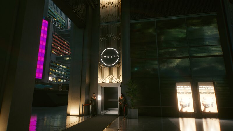 Nighttime City Entrance