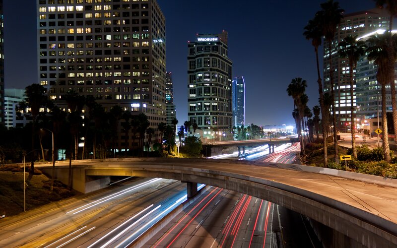 Nighttime City Highway — Black