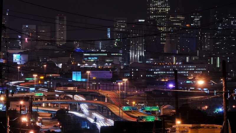 Nighttime City Highway — Black, Urban
