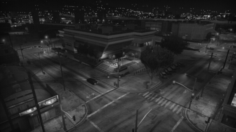 Nighttime City Intersection — Black, Dark