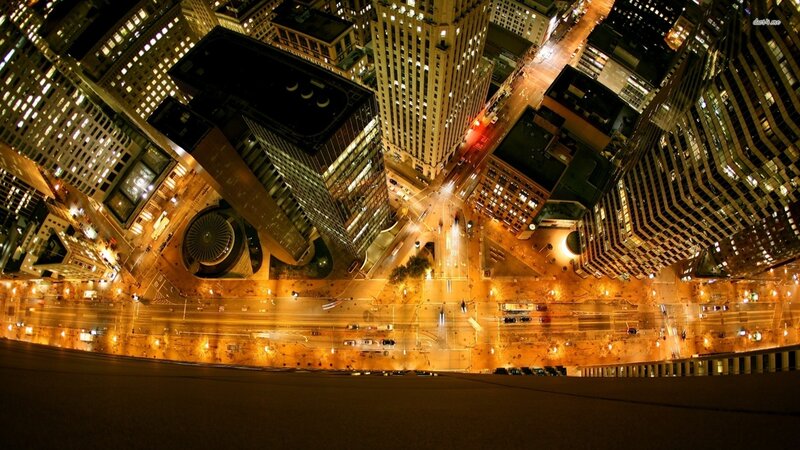 Nighttime City Intersection — Black, Dramatic
