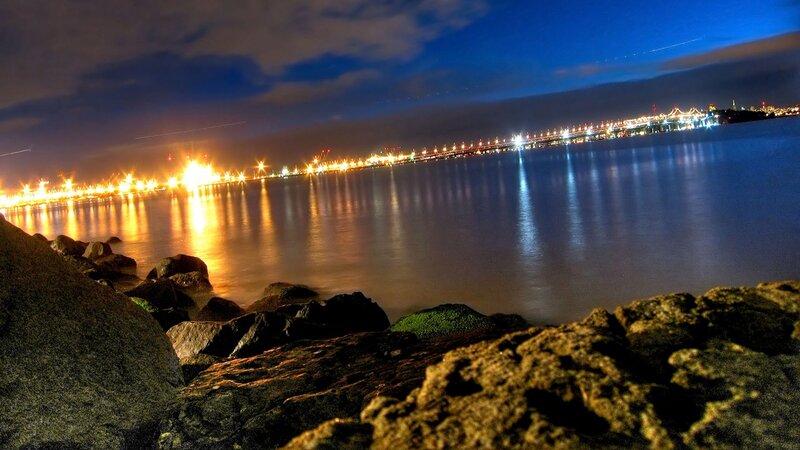Nighttime City Lights — Blue, Serene