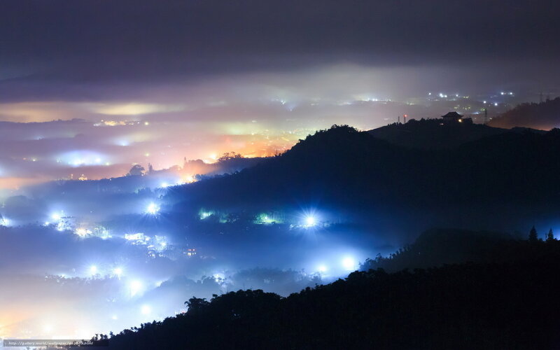 Nighttime City Lights — Blue