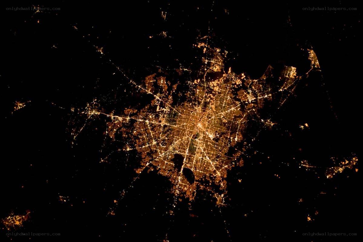 Nighttime city lights from space