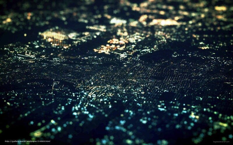 nighttime city lights from space