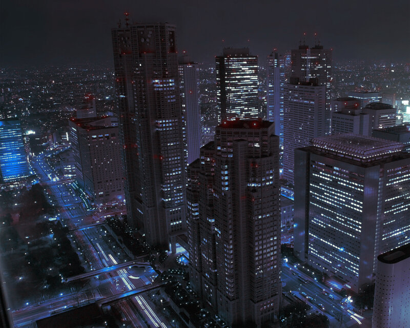 nighttime city skyline