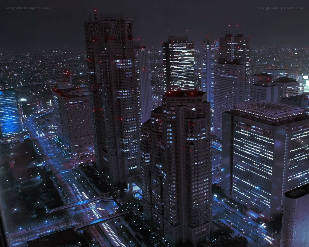nighttime city skyline