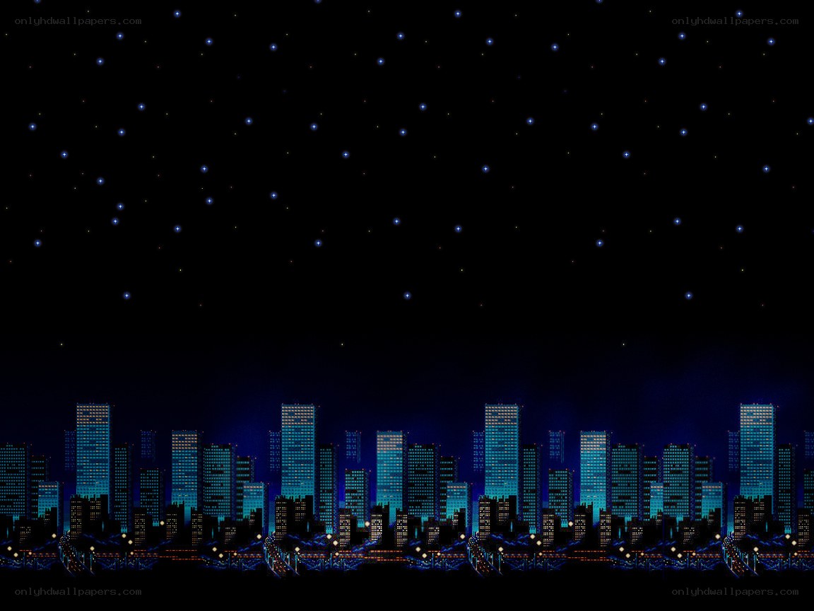 nighttime city skyline