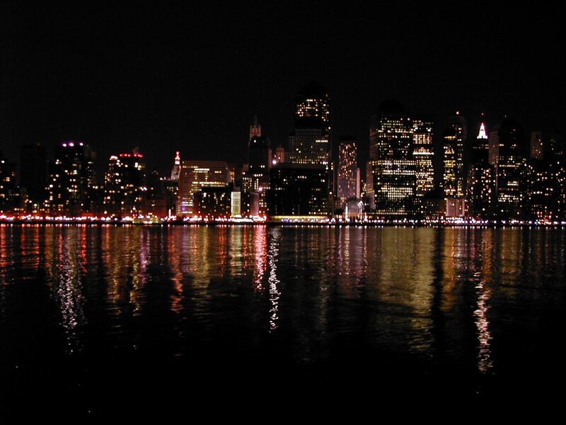 nighttime city skyline