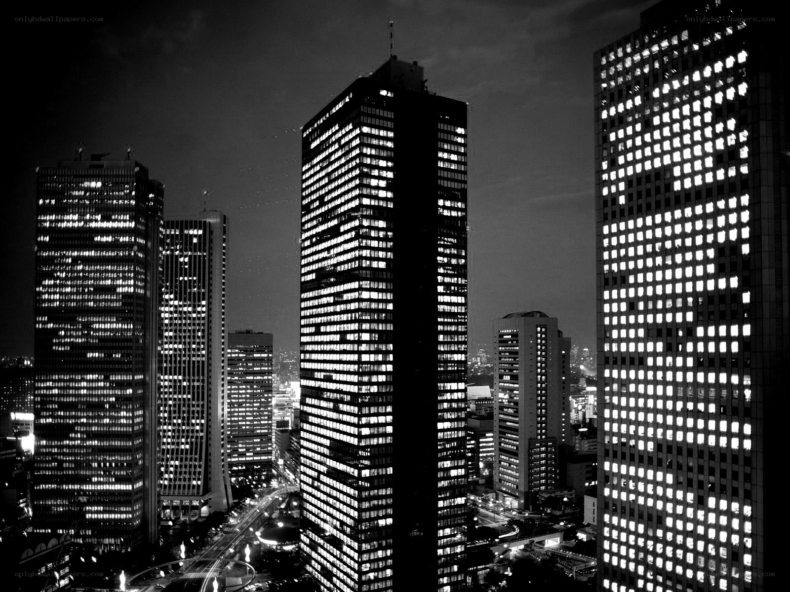 nighttime city skyline