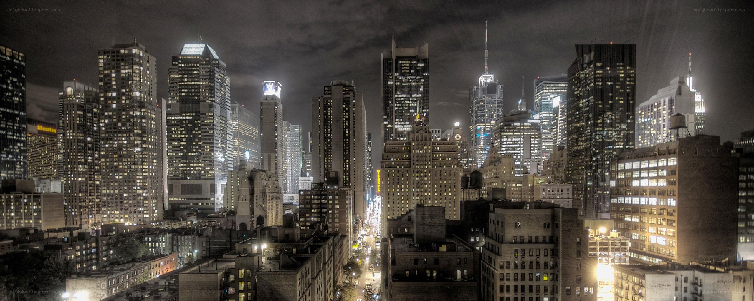nighttime city skyline