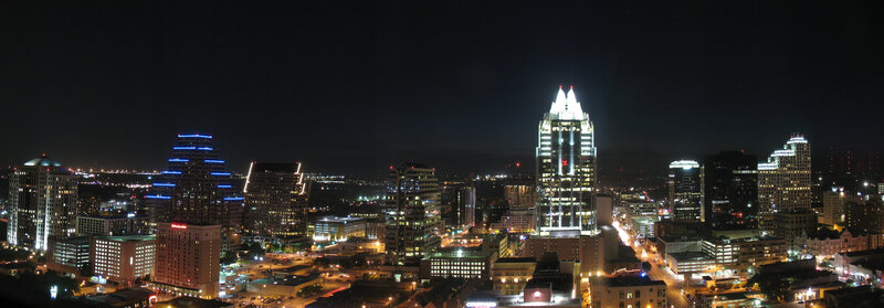 nighttime city skyline