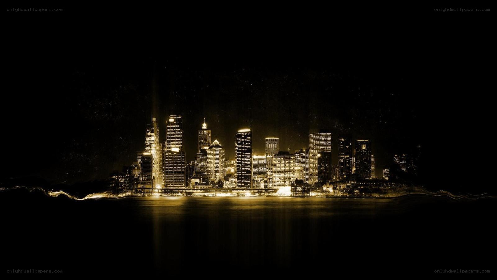 nighttime city skyline