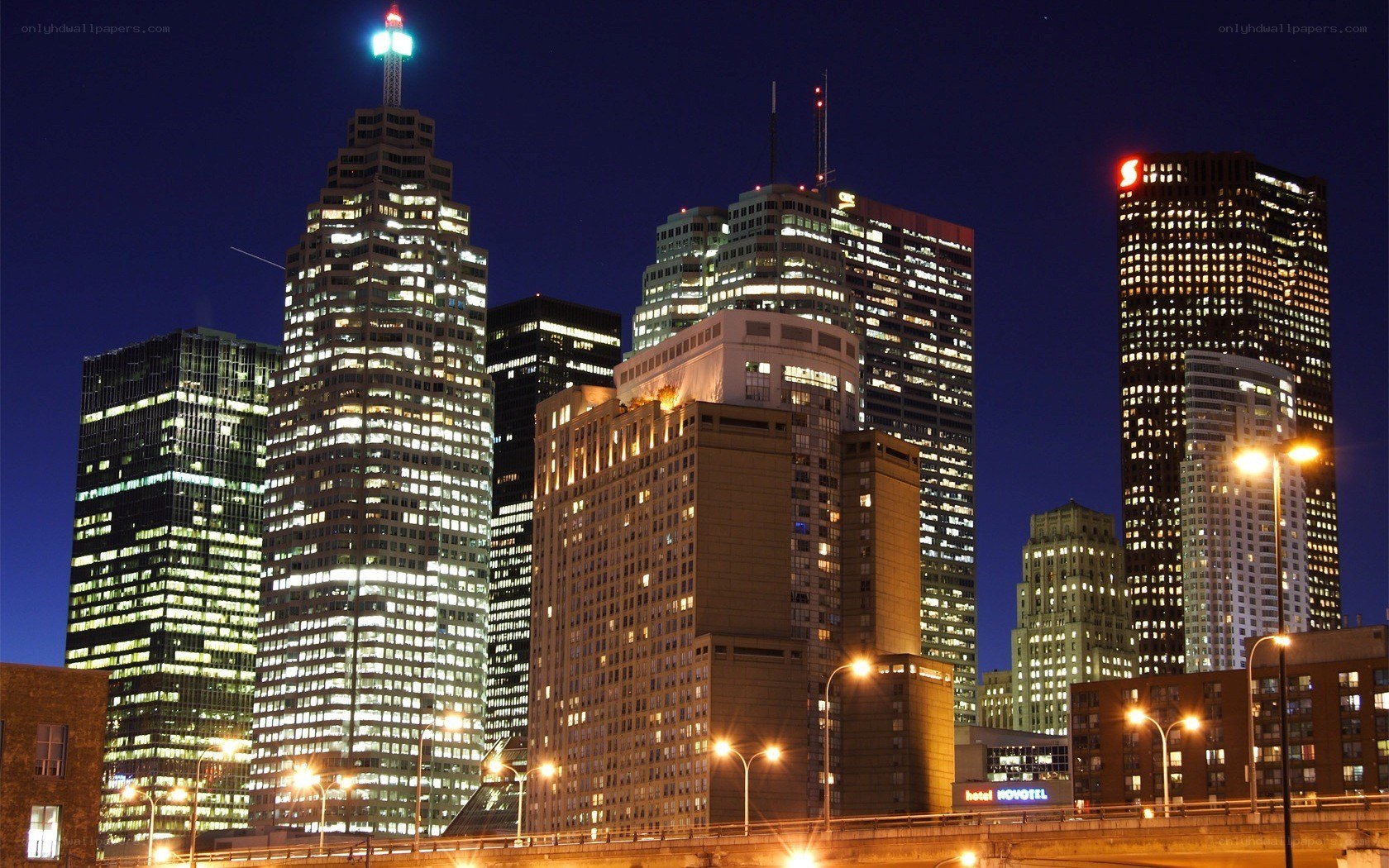 nighttime city skyline