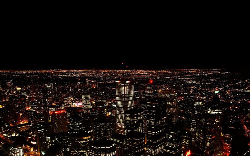 nighttime city skyline
