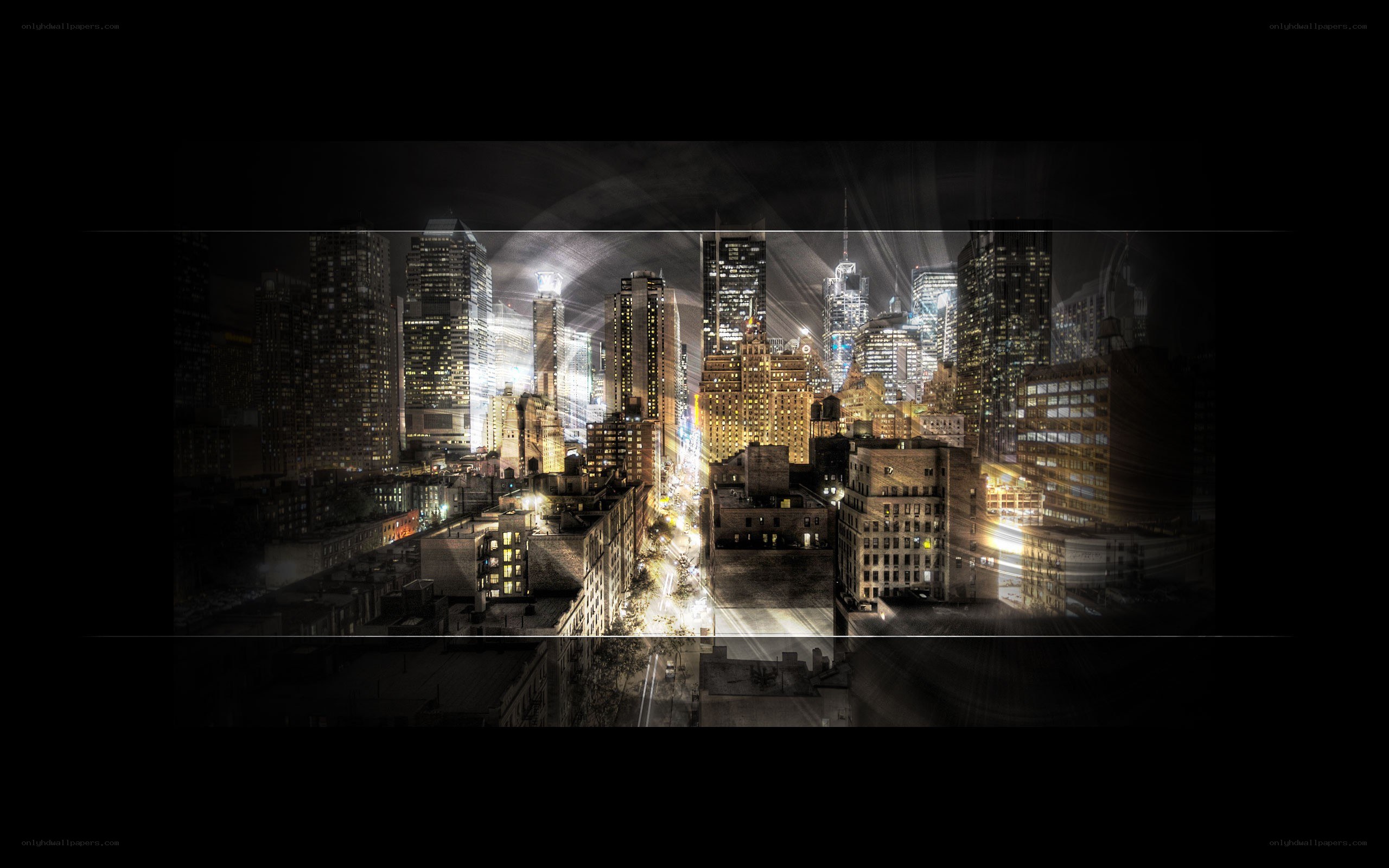 nighttime city skyline