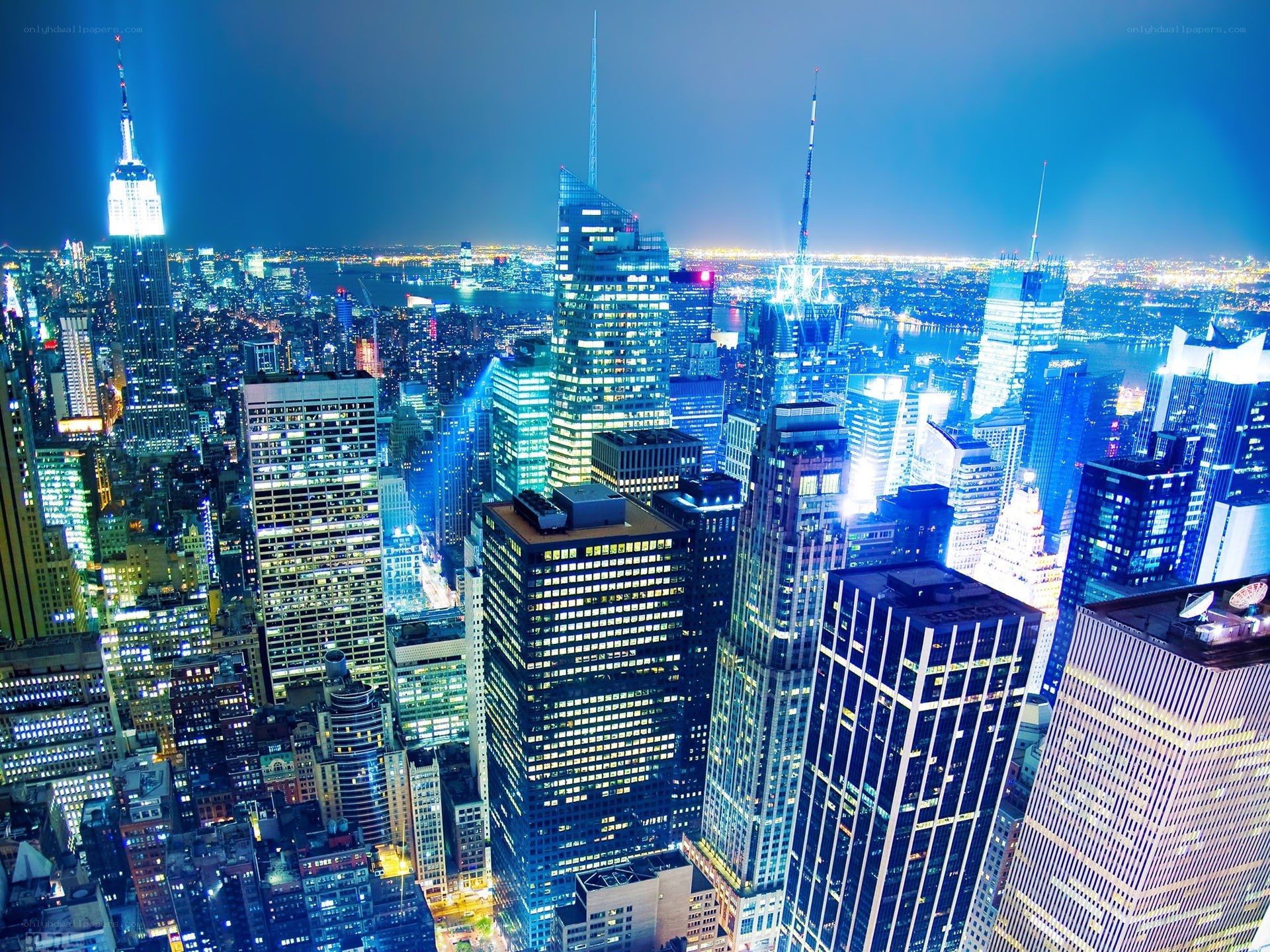 nighttime city skyline