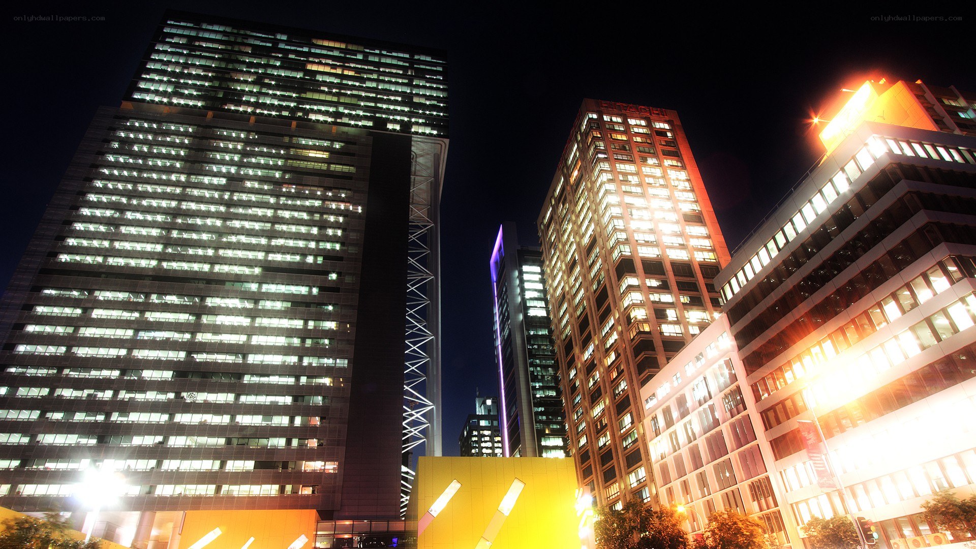 nighttime city skyline