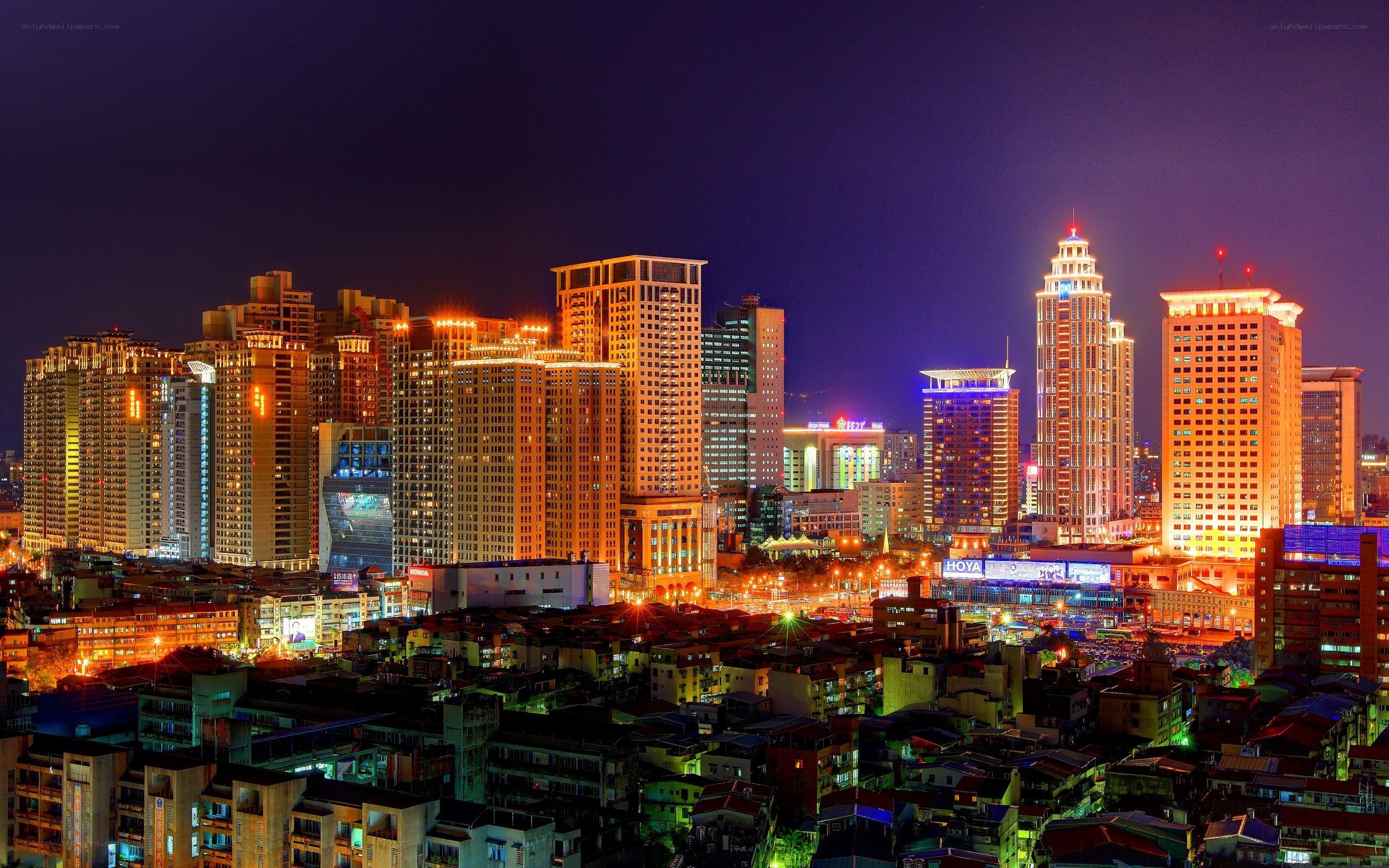 nighttime city skyline
