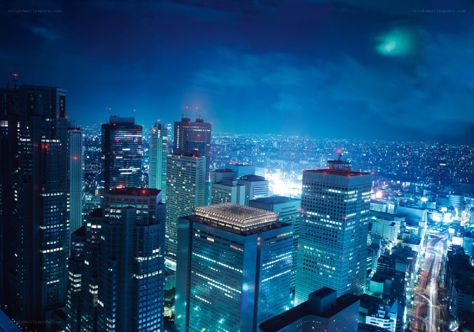 nighttime city skyline