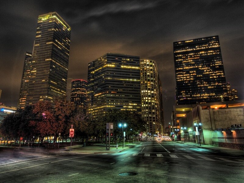 nighttime city skyline