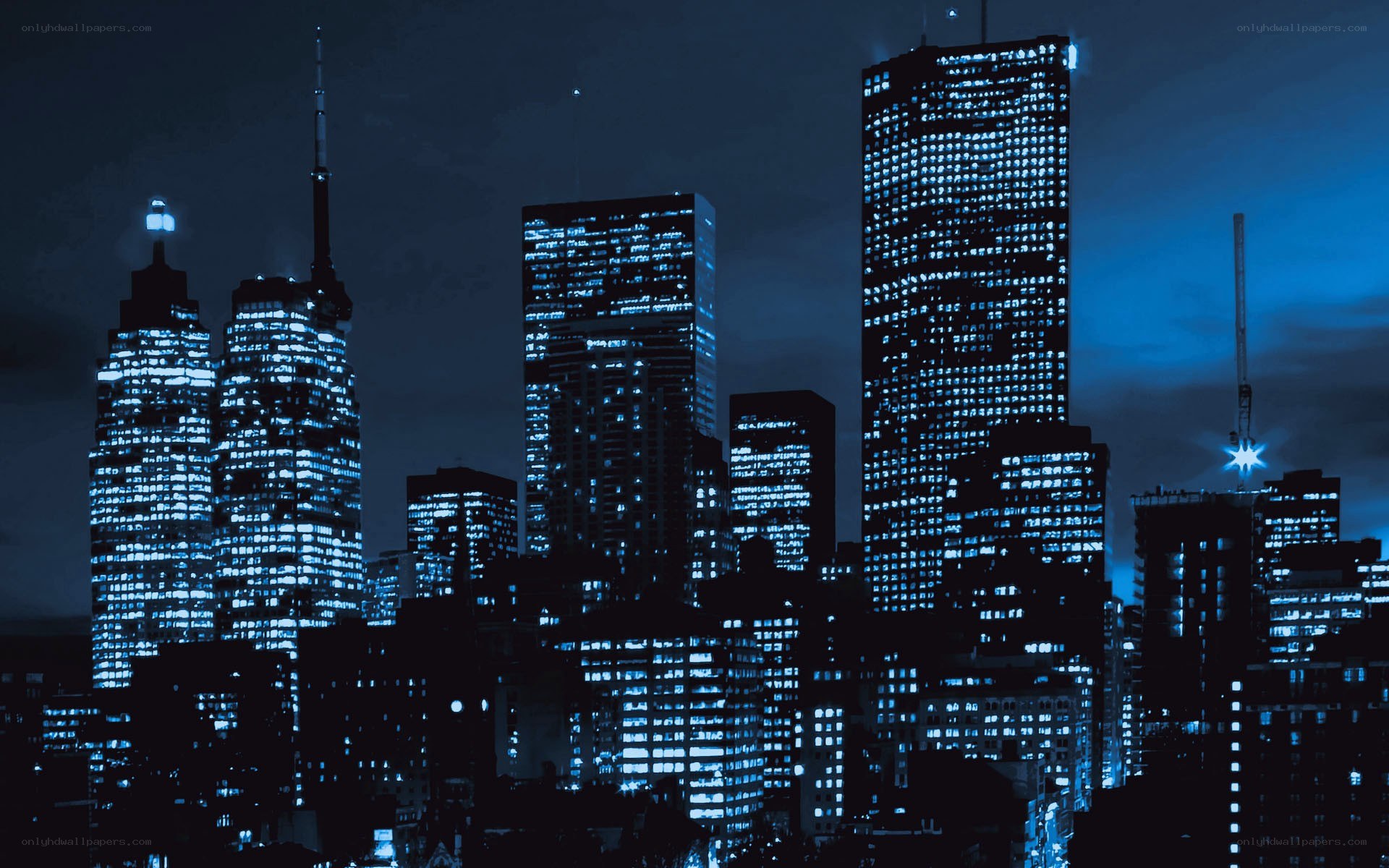 nighttime city skyline