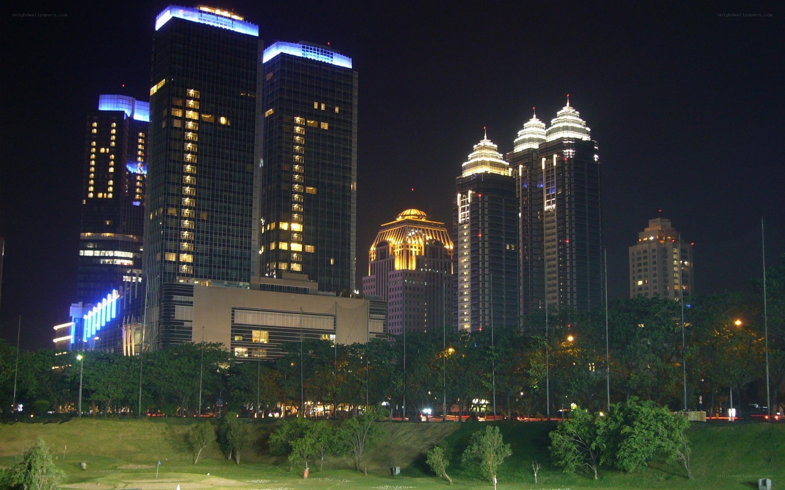 nighttime city skyline