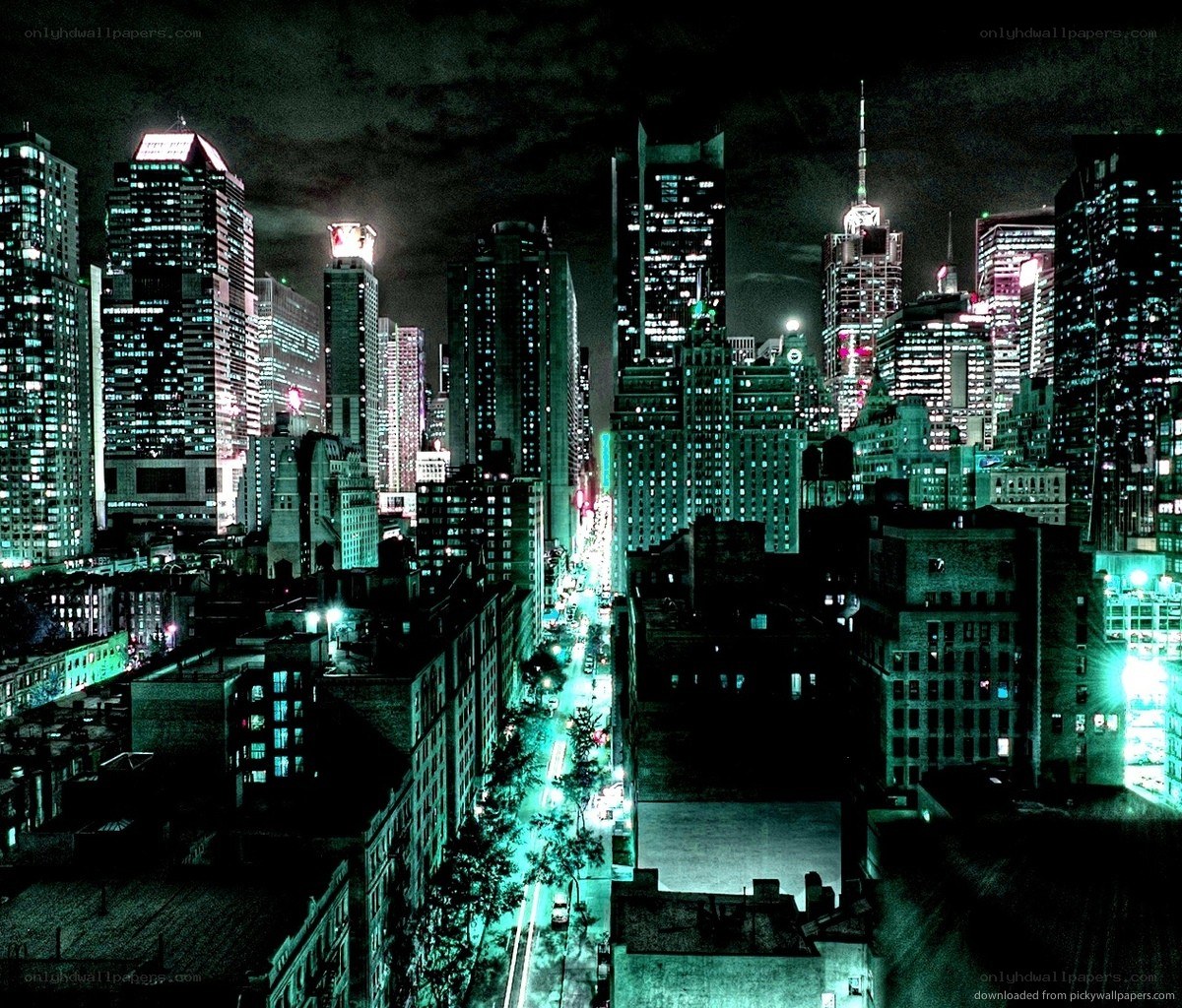 nighttime city skyline