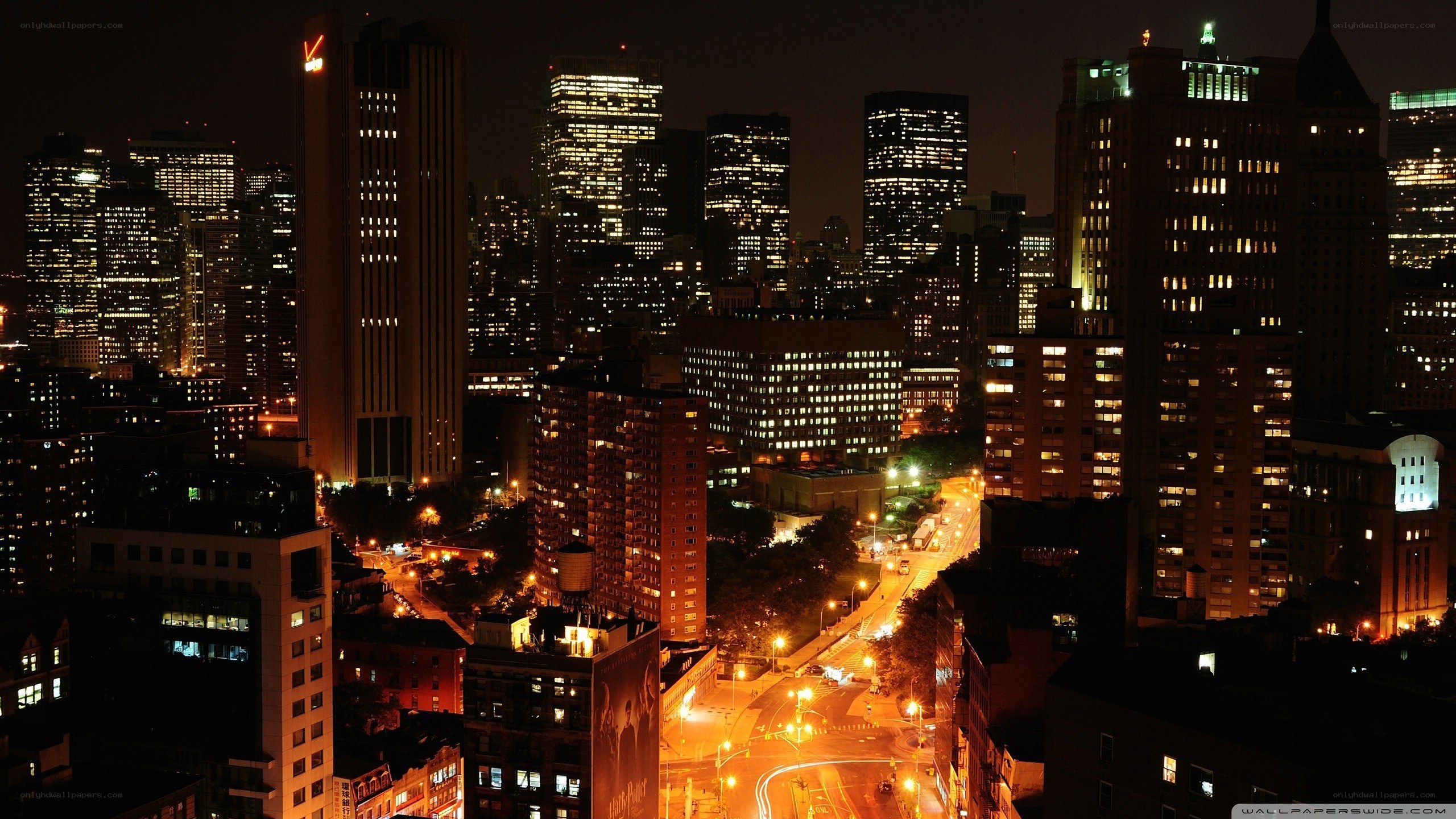 nighttime city skyline