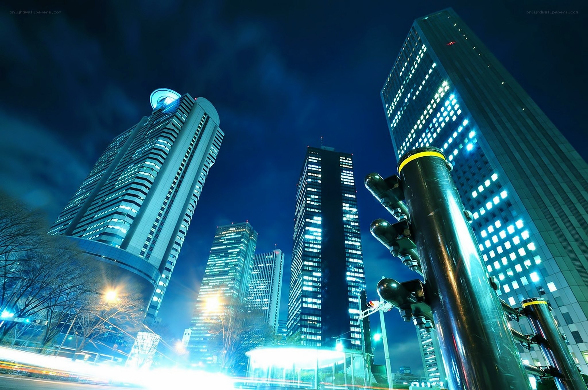 nighttime city skyline