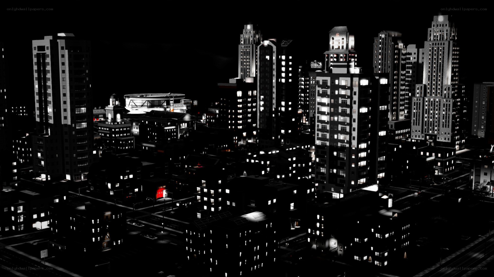 nighttime city skyline