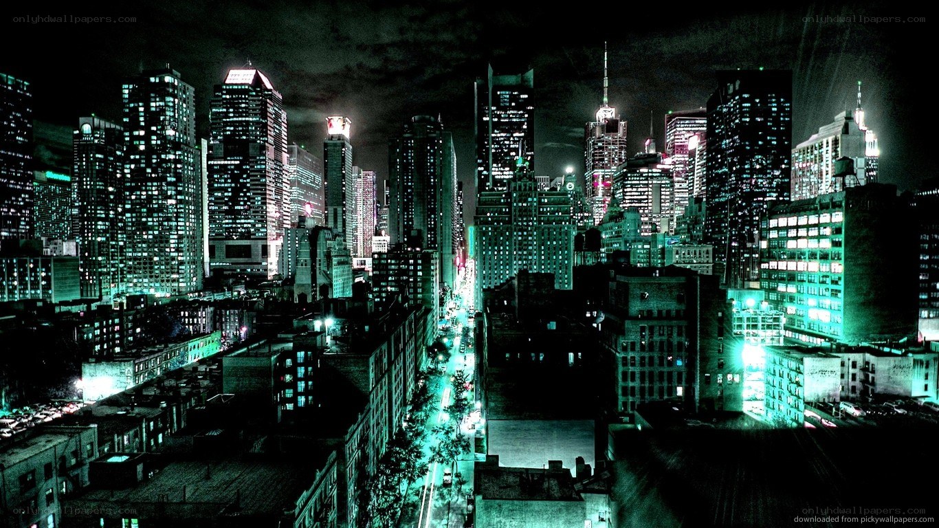 nighttime city skyline