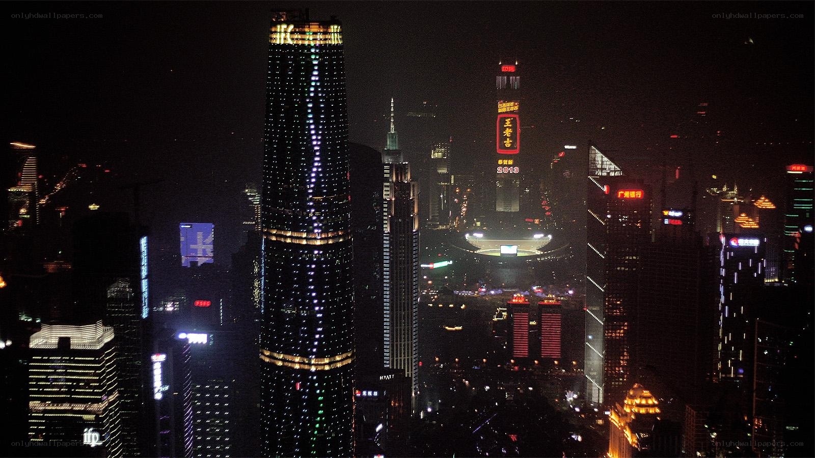 nighttime city skyline