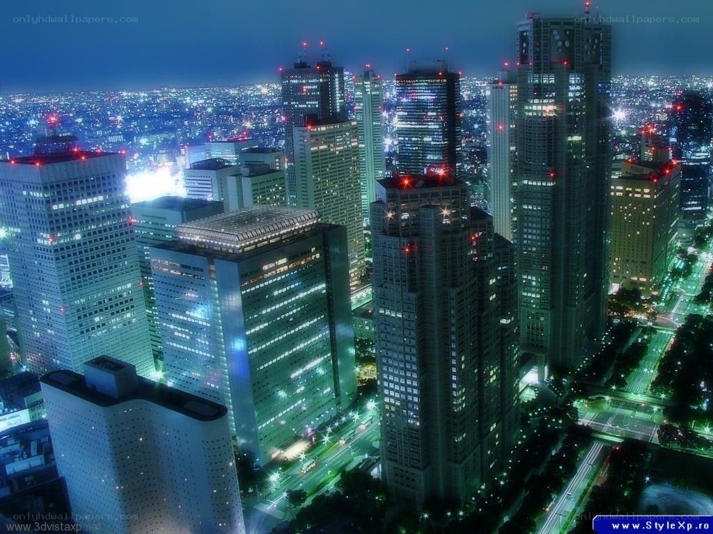 nighttime city skyline